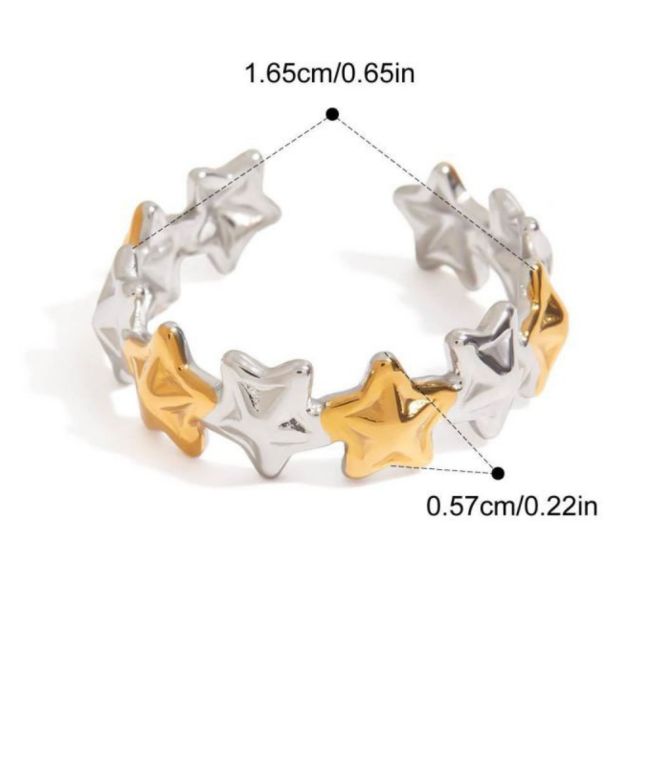 Anillo estrellas bicolor