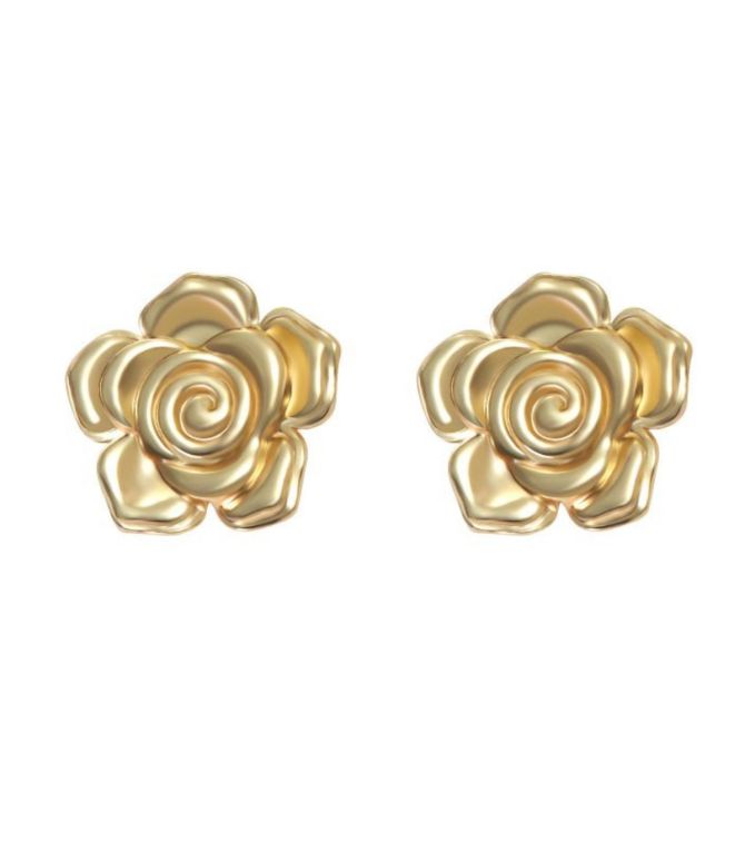 Aretes flor dorada