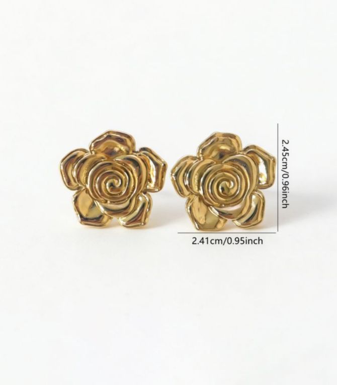 Aretes flor dorada