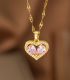 Collar diamond heart pink
