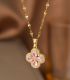 Collar diamond clover pink