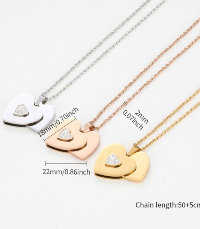 Collar dorado corazón con zirconias