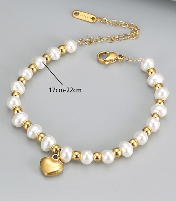 Brazalete perlas con corazón