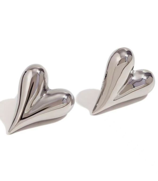 Aretes plata corazón