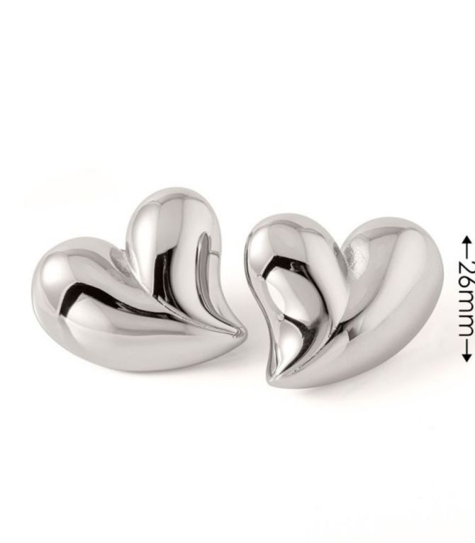 Aretes corazón plata