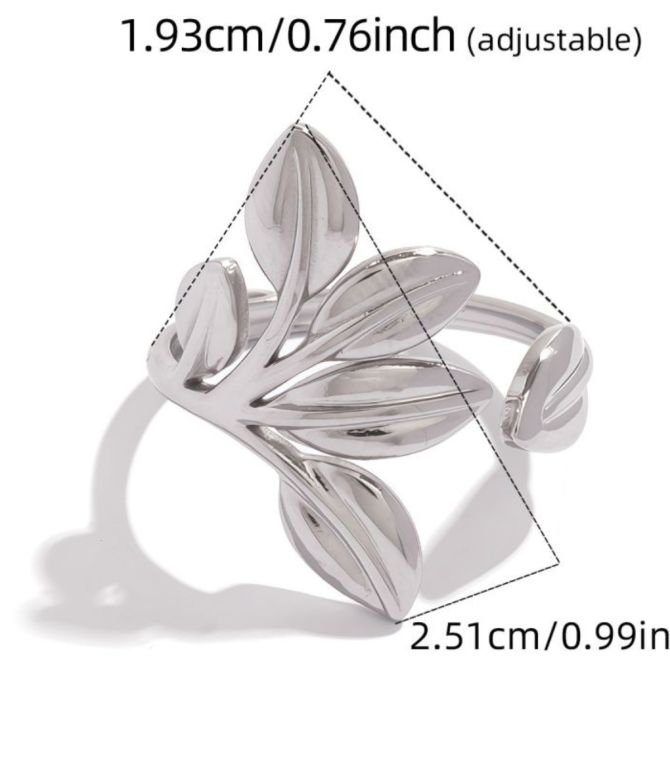 Anillo hojas plata