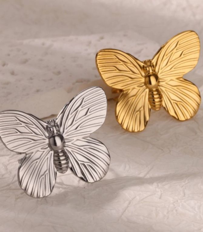 Anillo mariposa plata