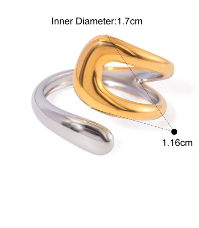Anillo bicolor doble line