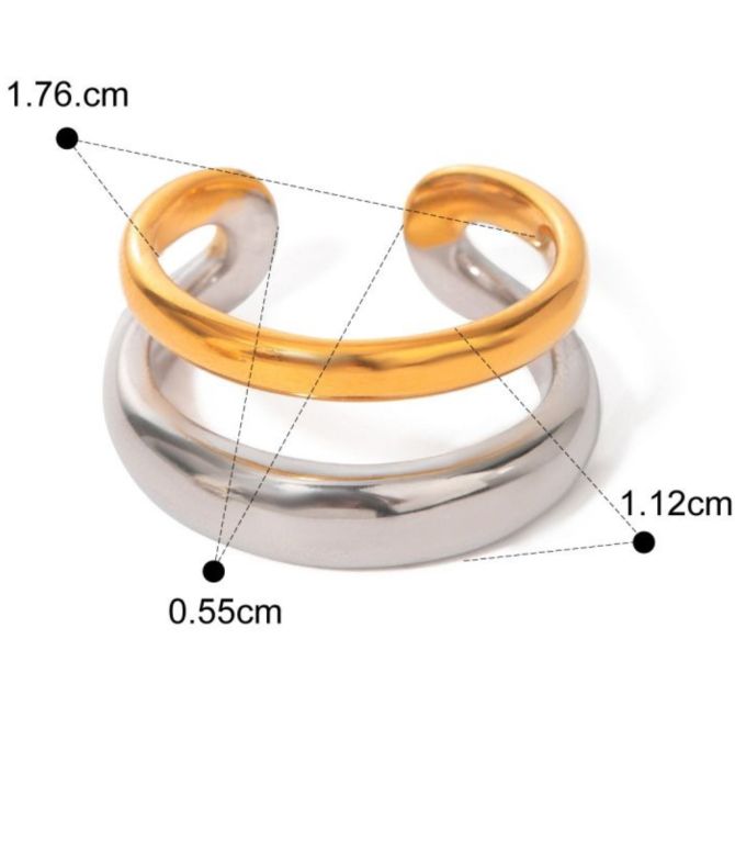 Anillo bicolor doble line
