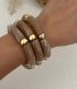Brazaletes set light brown multilayer