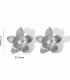 Aretes silver pearl flower