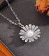 Collar silver diamond pearl flower