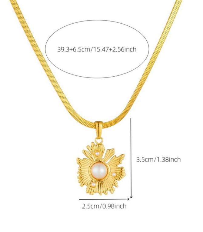 Collar flor con perlas