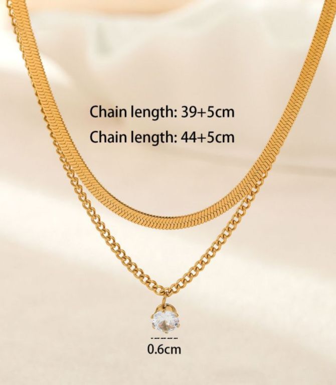 Collar doble con zirconia