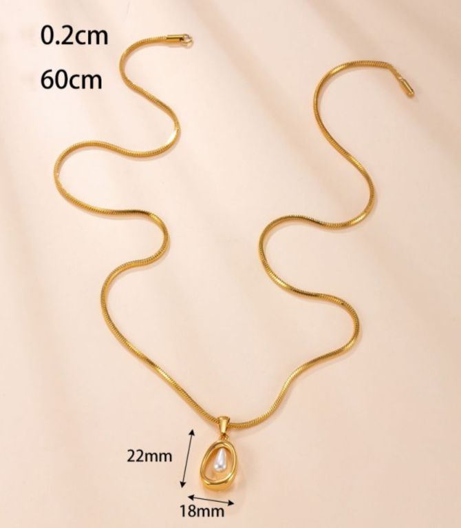 Collar pearl teardrop