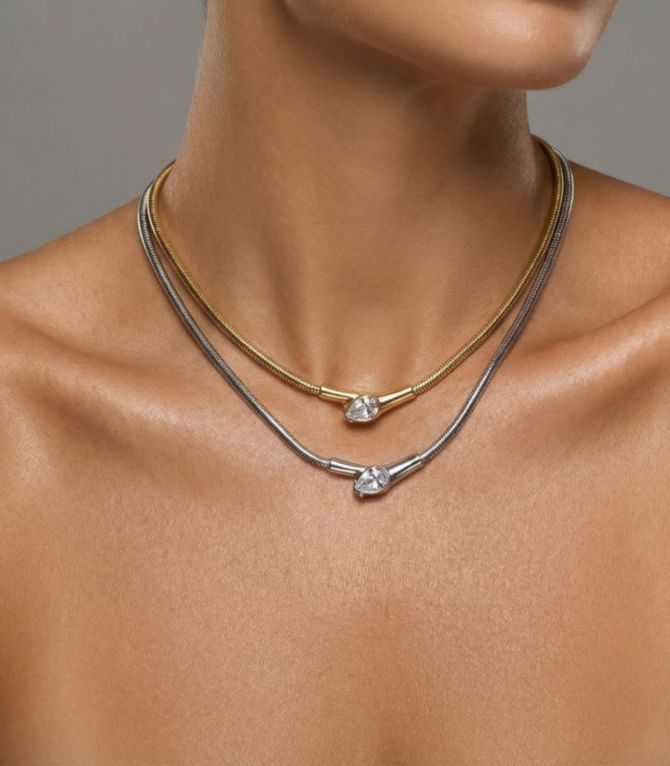 Collar silver snake