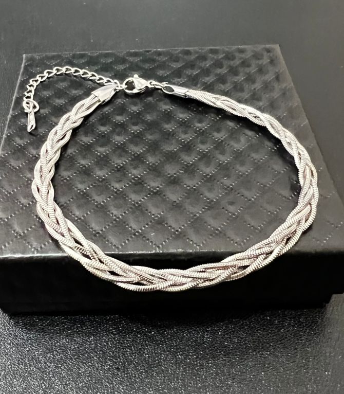 Tobillera silver twist