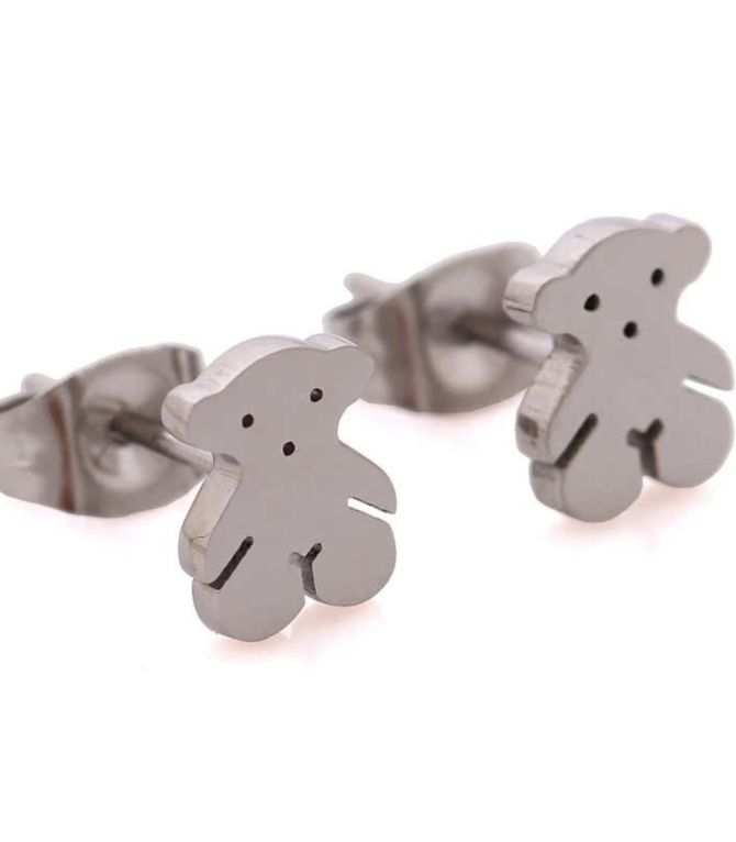 Aretes oso plata