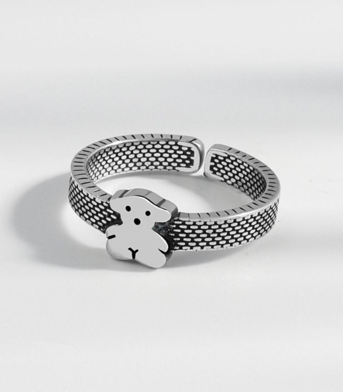 Anillo oso plata