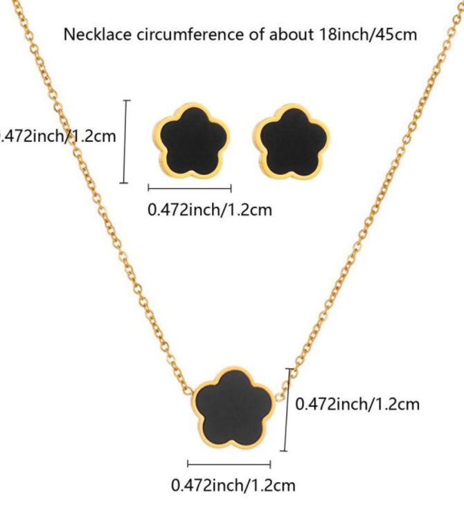 Collar set flower black