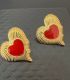 Aretes corazón dorado y rojo