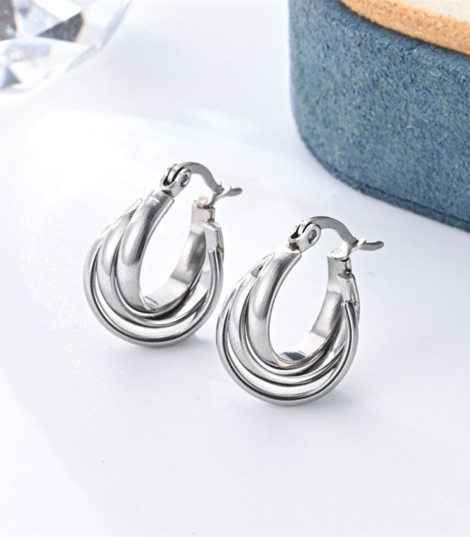 Aretes plata triples