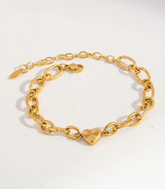 Brazalete eslabones con corazón