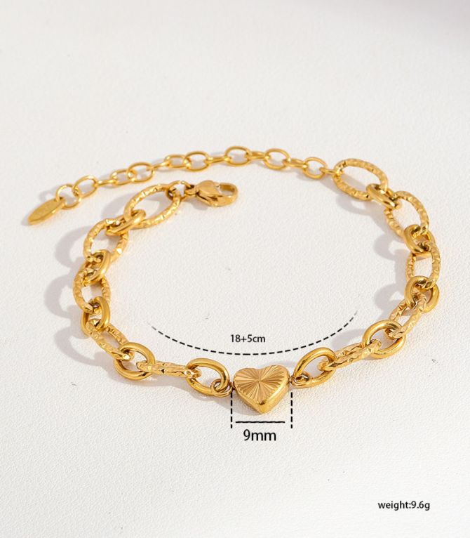 Brazalete eslabones con corazón