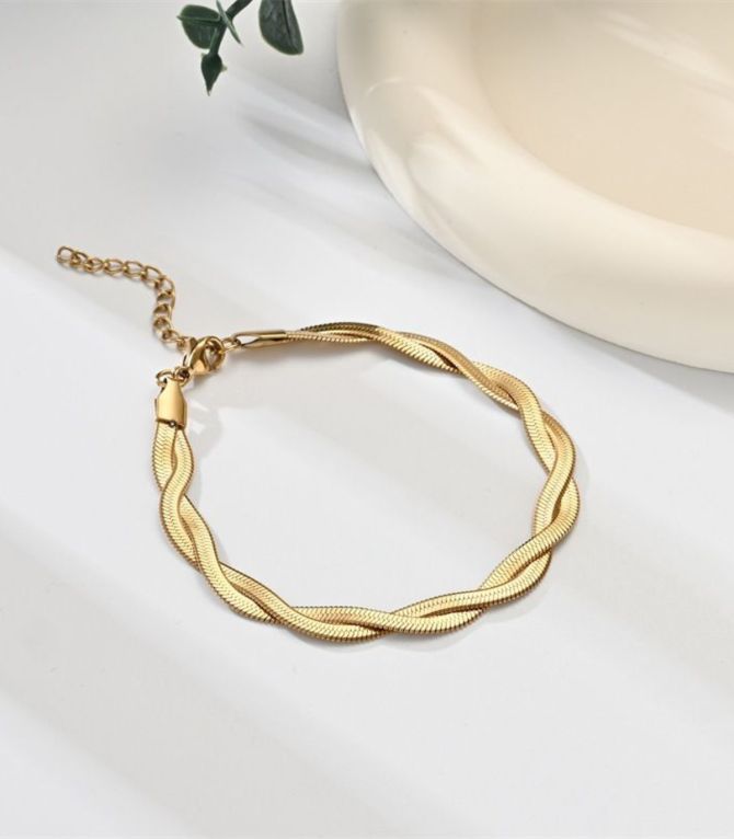 Brazalete dorado tejido