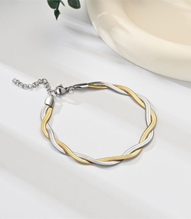 Brazalete bicolor tejido