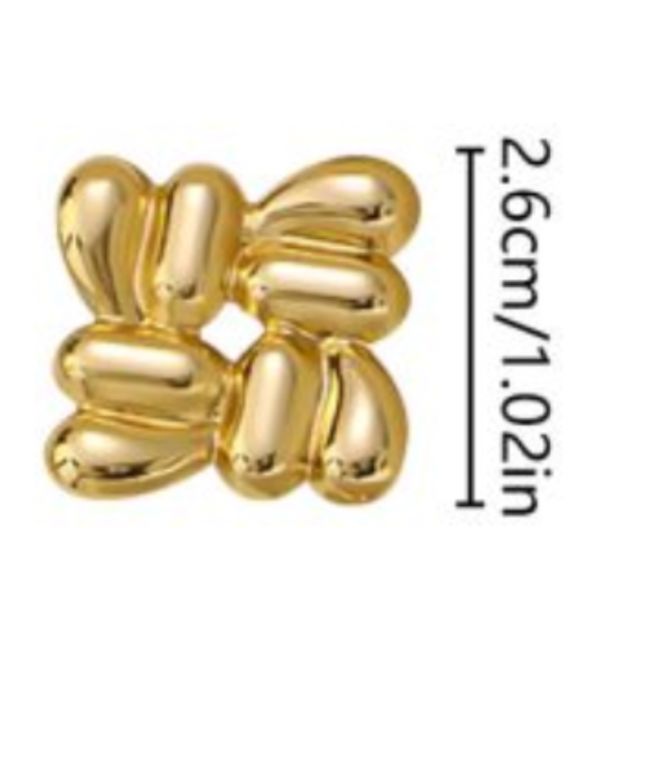 Aretes dorados irregular