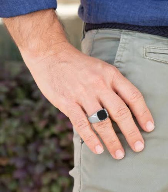 Anillo plata y negro 6