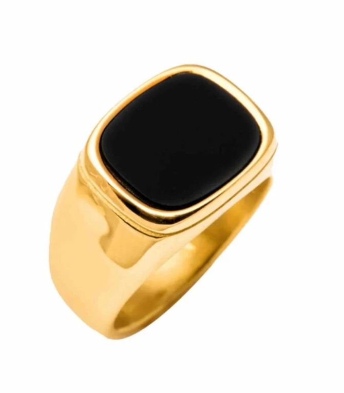 Anillo dorado y negro 5