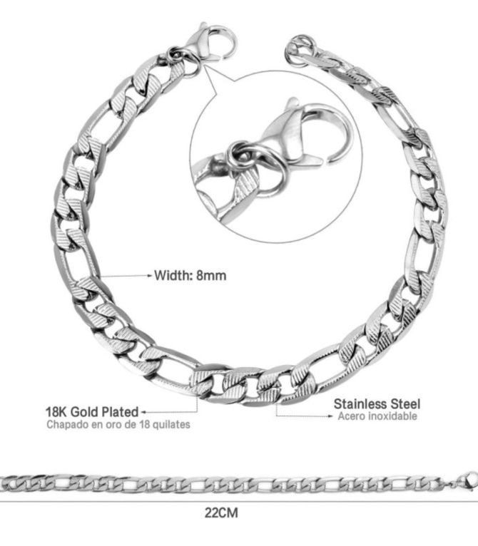 Brazalete plata hombre