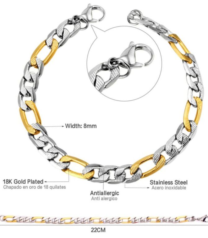 Brazalete bicolor hombre