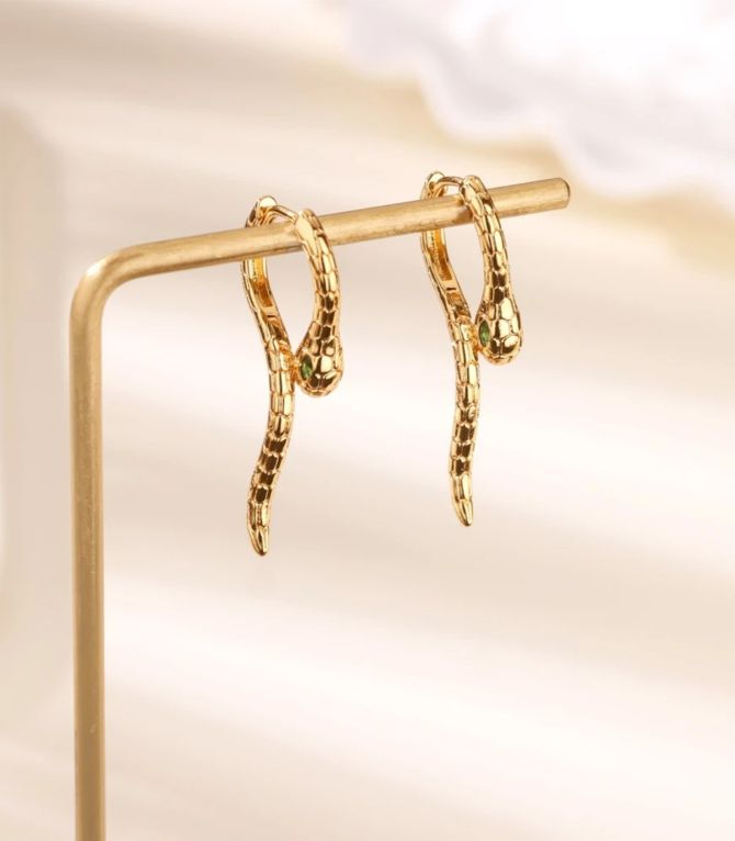 Aretes gold diamond snake