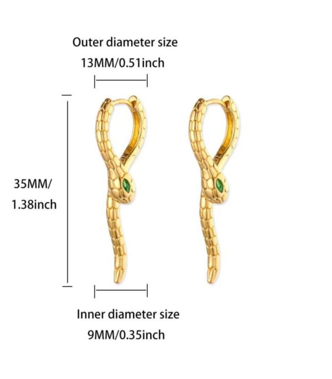 Aretes gold diamond snake