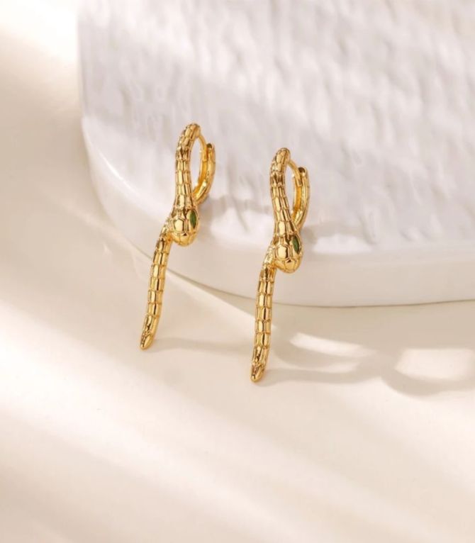 Aretes gold diamond snake