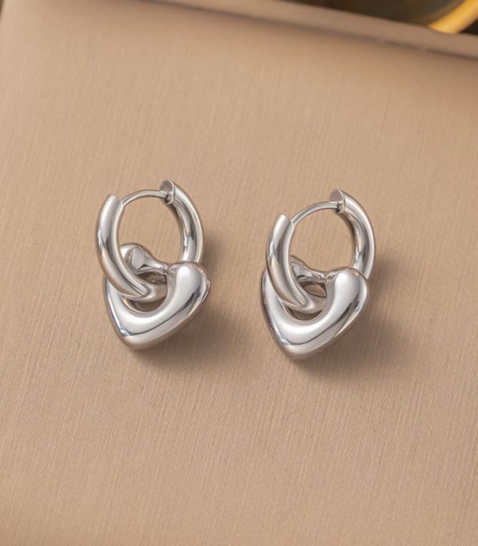 Aretes plata corazón
