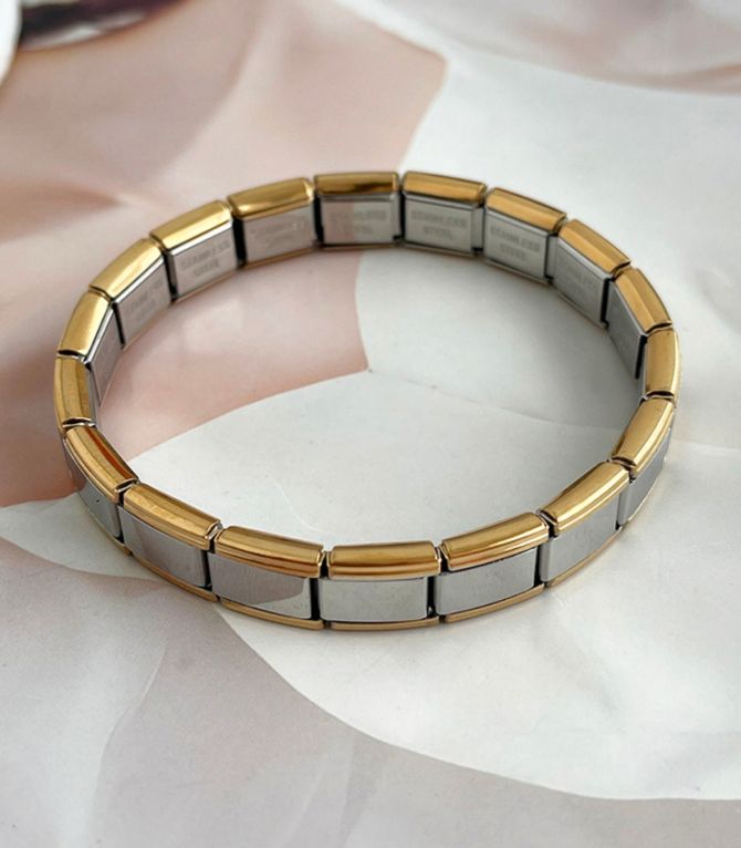 Brazalete italiano plata con dorado