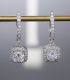 Aretes silver diamond square