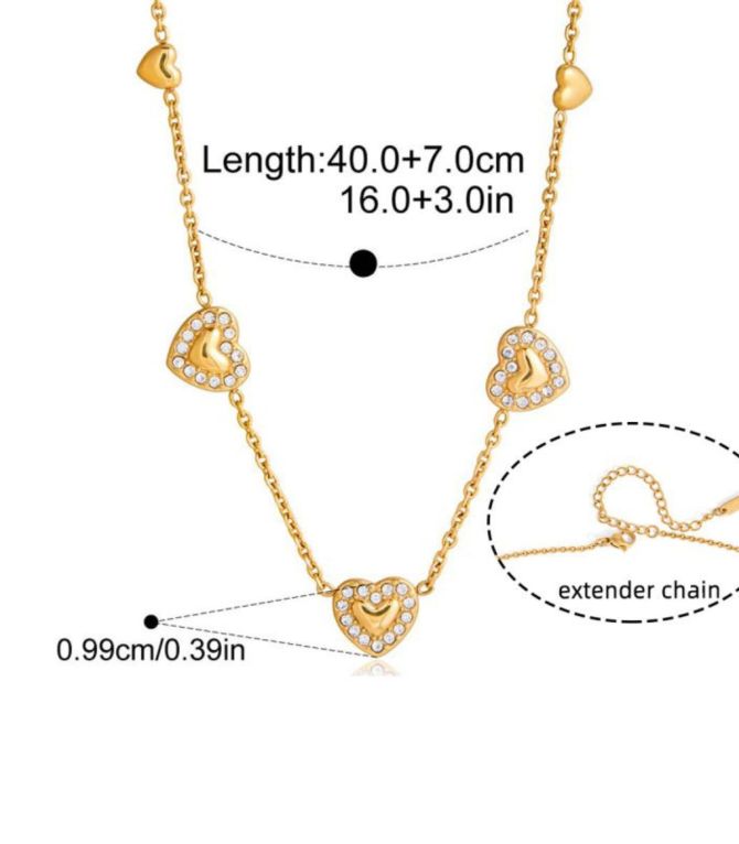 Collar diamond heart