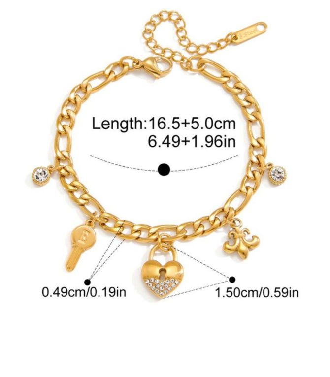Brazalete dorado charms
