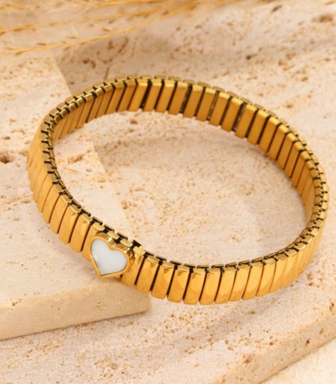 Brazalete corazón blanco