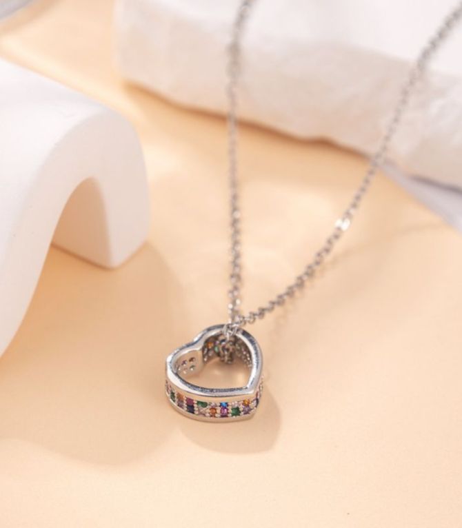 Collar plata zirconias de colores