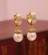 Aretes diamond ball pearl hoop