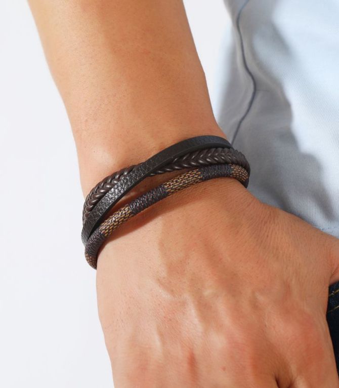 Brazalete brown multilayer