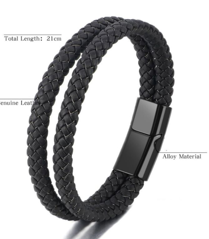 Brazalete negro doble hombre