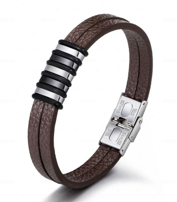 Brazalete café hombre