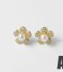 Aretes diamond pearl flower